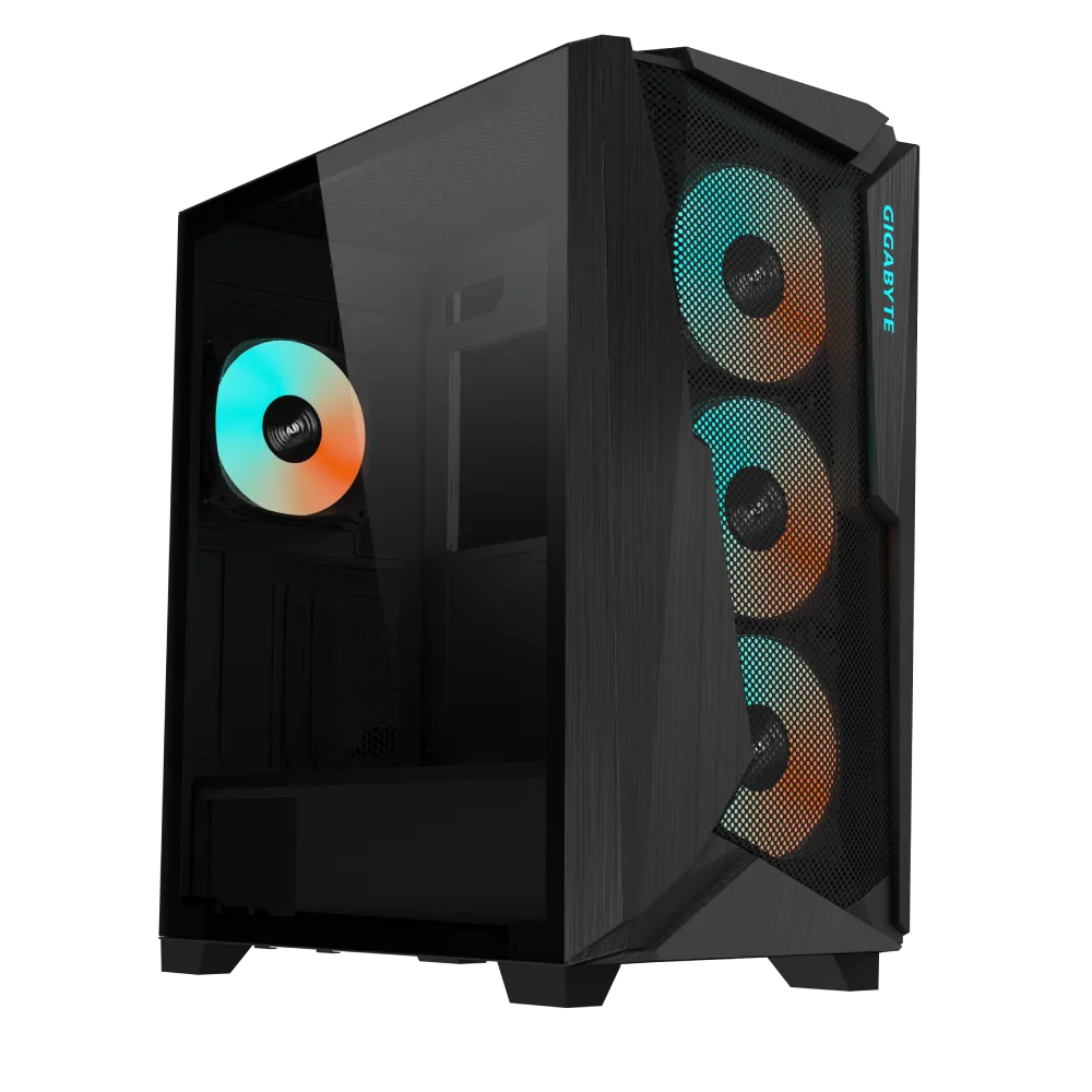 GABINETE GIGABYTE GB-C301G NEGRO 4VENT ARGB PANEL CRISTAL TEMPLADO EATX