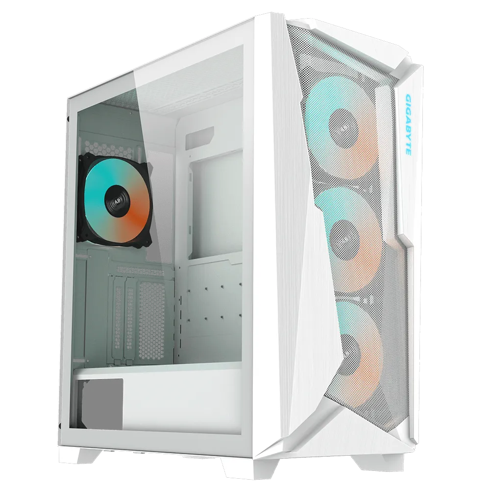 GABINETE GIGABYTE GB-C301GW BLANCO 4VENT ARGB PANEL CRISTAL TEMPLADO EATX