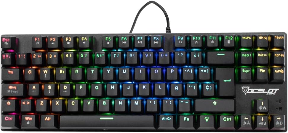 TECLADO MECANICO OCELOT TKL 70% SWITCH ROJO FULL RGB ABS OK-TKL2