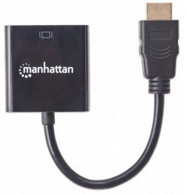 CONVERTIDOR MANHATTAN CONVIERTE DE VGA MACHO A HDMI HEMBRA 151467