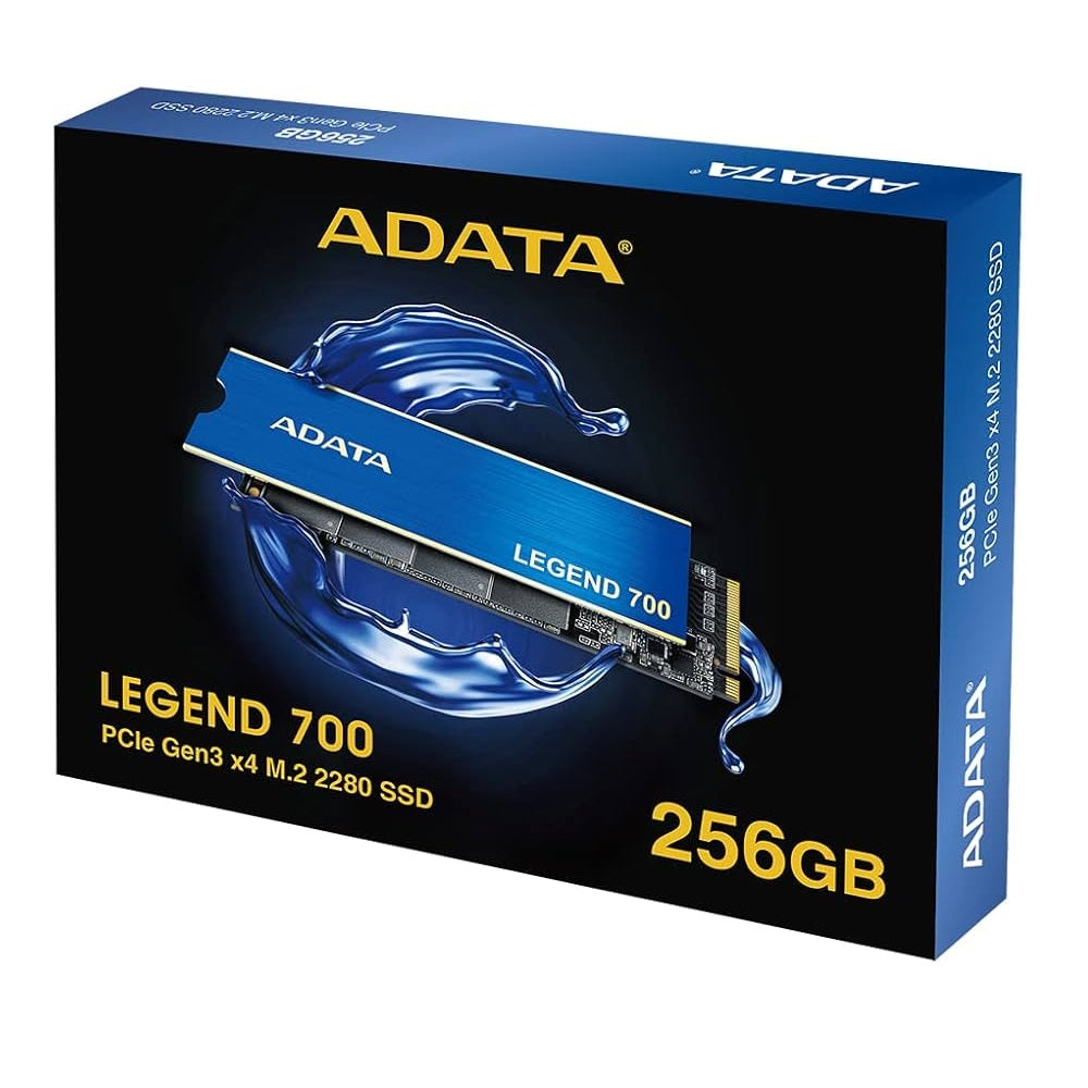UNIDAD DE ESTADO SOLIDO SSD INTERNO ADATA LEGEND 700 256GB M.2 2280 NVME PCIE GEN 3X4 LECT.2000 ESCRIT.1600 MBS PC LAPTOP MINIPC 3DNAND DISIPADOR (ALEG-700-256GCS)