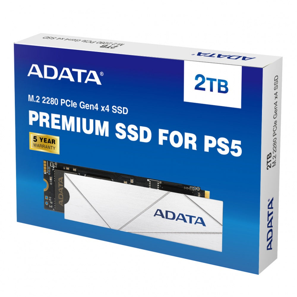 UNIDAD DE ESTADO SOLIDO SSD INTERNO ADATA APSFG 2TB PREMIUM M.2 2280 NVME PCIE GEN 4X4 LECT. 7400 ESCRIT. 6800 MBS PC LAPTOP MINI PCS PS5 3DNAND DISIPADOR (APSFG-2T-CSUS)