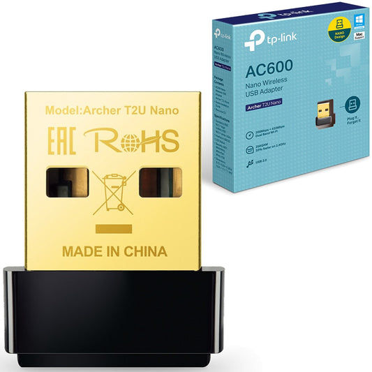 TARJETA DE RED TP-LINK ARCHER T2U NANO USB DUAL BAND AC600 5GHZ-433MBPS 2.4GHZ-150MBPS