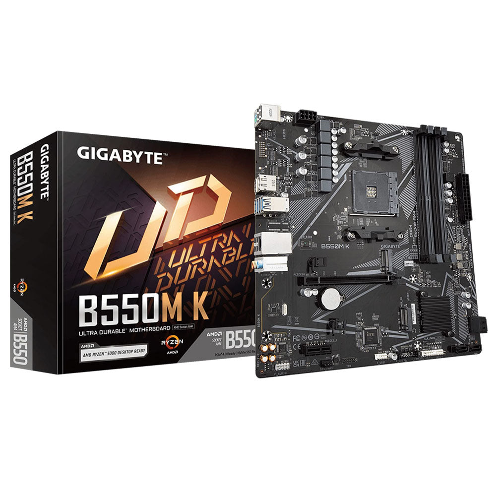 TARJETA MADRE GIGABYTE B550M K AM4 4xDDR4 4733MHZ HDMI DP MATX