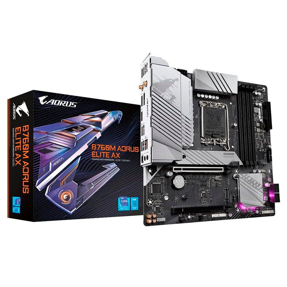 TARJETA MADRE GIGABYTE B760M AORUS ELITE AX 1700 4xDDR5 HDMI DP MATX