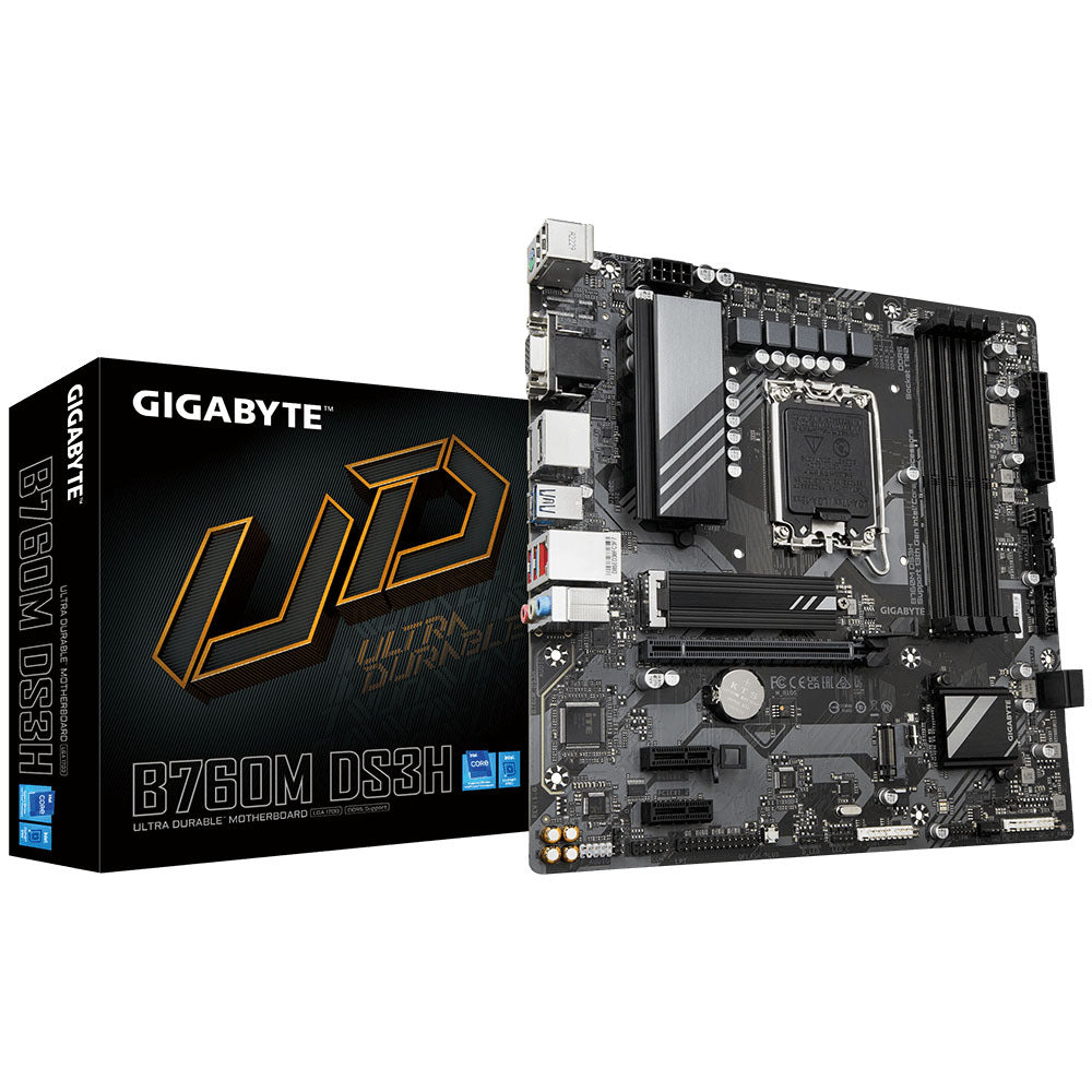 TARJETA MADRE GIGABYTE B760M DS3H 1700 4xDDR5 DP HDMI MATX