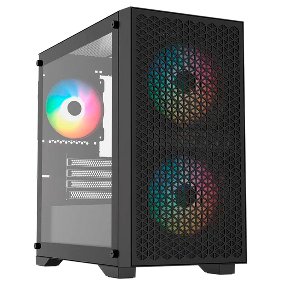 GABINETE BALAM RUSH CARBONO AIRCOOL 4000A MATX USB3.0 PANEL MESH 3VENT NEGRO BR-938853