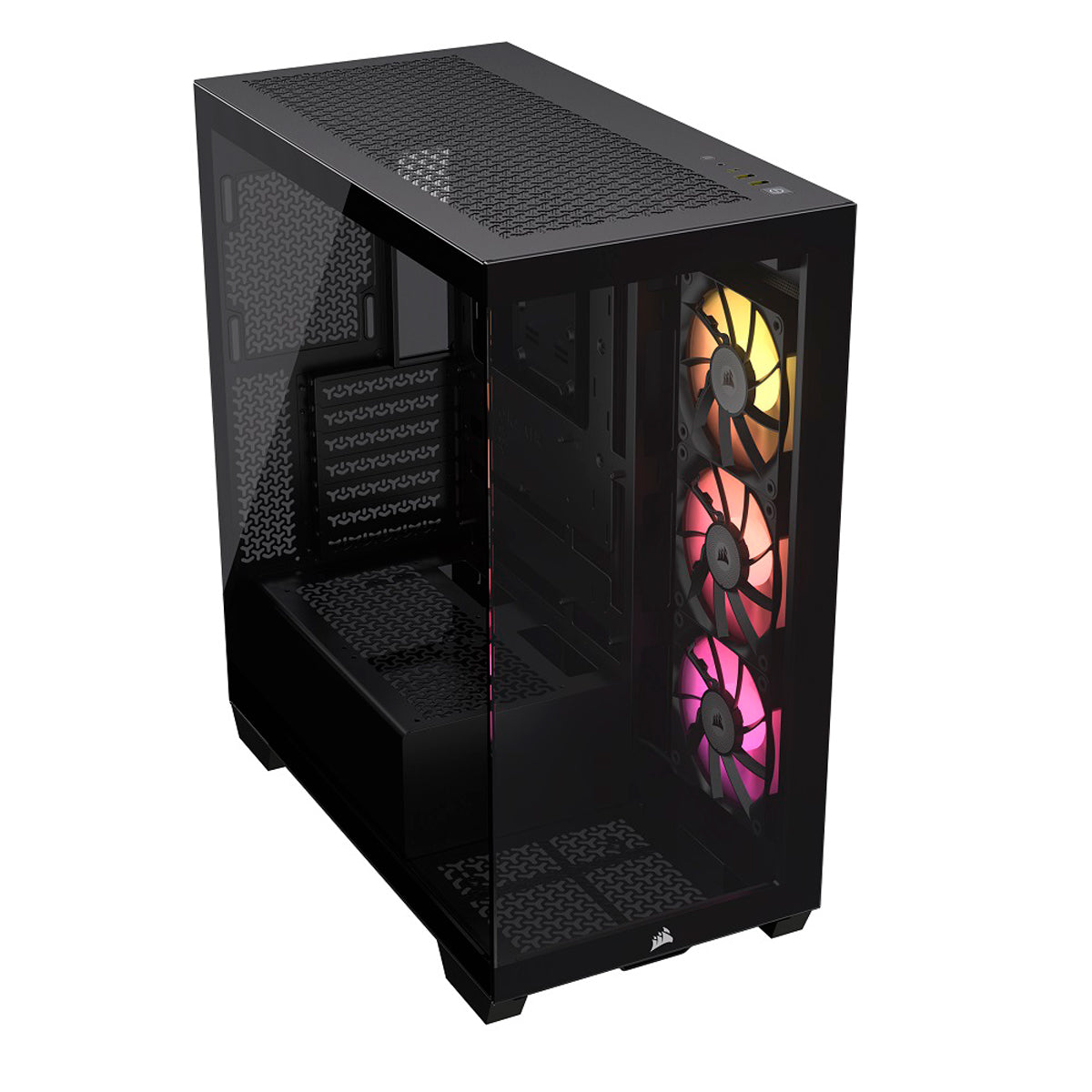GABINETE CORSAIR (CC-9011280-WW) ICUE LINK 3500X RGB,NEGRO,CRISTAL TEMPLADO,MED-TORRE,SIN FUENTE