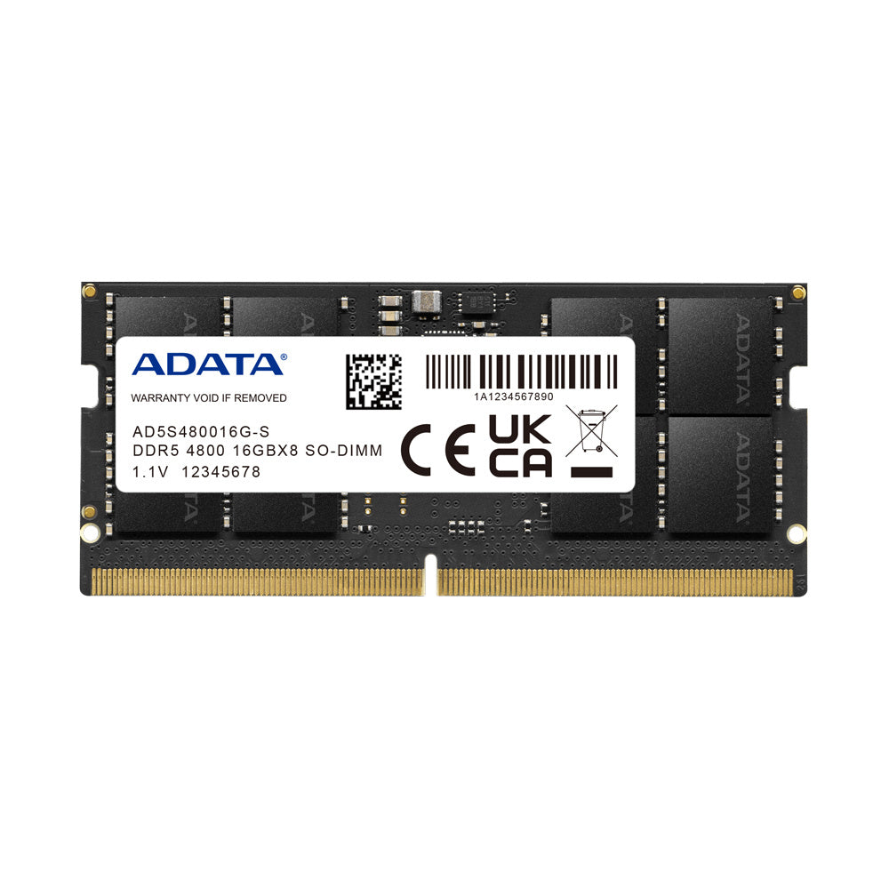 MEMORIA RAM ADATA 16GB DDR5 4800MHz SODIMM ON-DIE ECC AD5S480016G-S