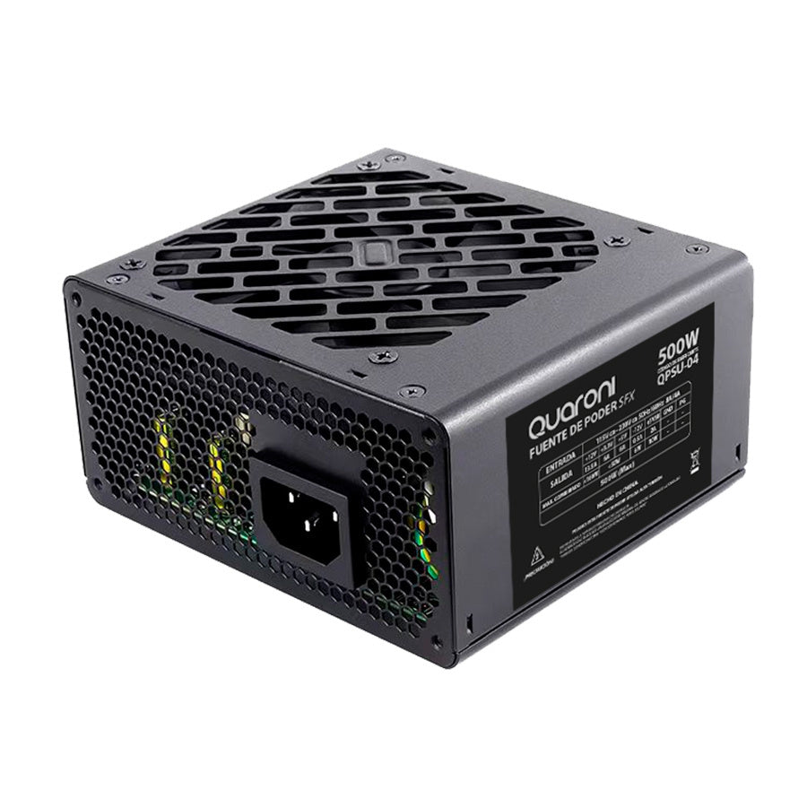 FUENTE DE PODER QUARONI SFX DE 500W/ 24 PINES/ 2 SATA/ NEGRO