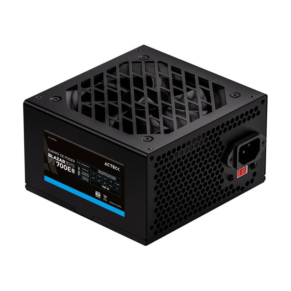 FUENTE DE PODER ACTECK BLAZAR EVO FT700E / ATX / 700 W / NO MODULAR / BAJO NIVEL DE RUIDO / 120 MM / NEGRO / ES-05004E