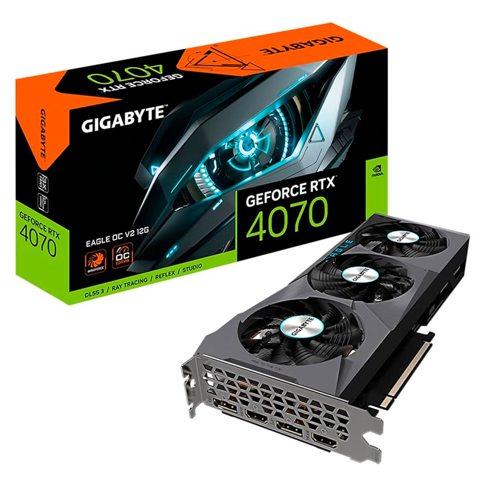 TARJETA DE VIDEO GIGABYTE GEFORCE RTX 4070 12GB GDDR6 PCI4.0 HDMI 3xDP TRIPLE VENT GV-N4070EAGLE OC V2-12GD