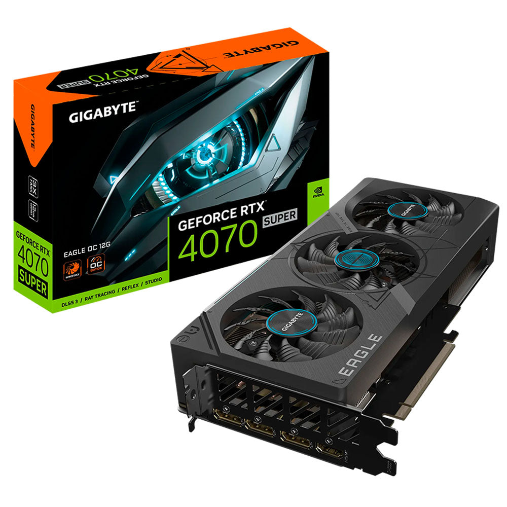 TARJETA DE VIDEO GIGABYTE GEFORCE RTX 4070 SUPER EAGLE OC 12GB GDDR6 PCIE4.0 HDMI 3xDP GV-N407SEAGLE OC-12GD