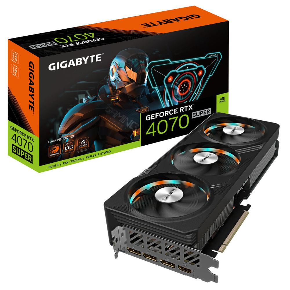 TARJETA DE VIDEO GIGABYTE GEFORCE RTX 4070 SUPER 12GB GDDR6 PCIE4.0 HDMI 3xDP GV-N407SGAMING OC-12GD