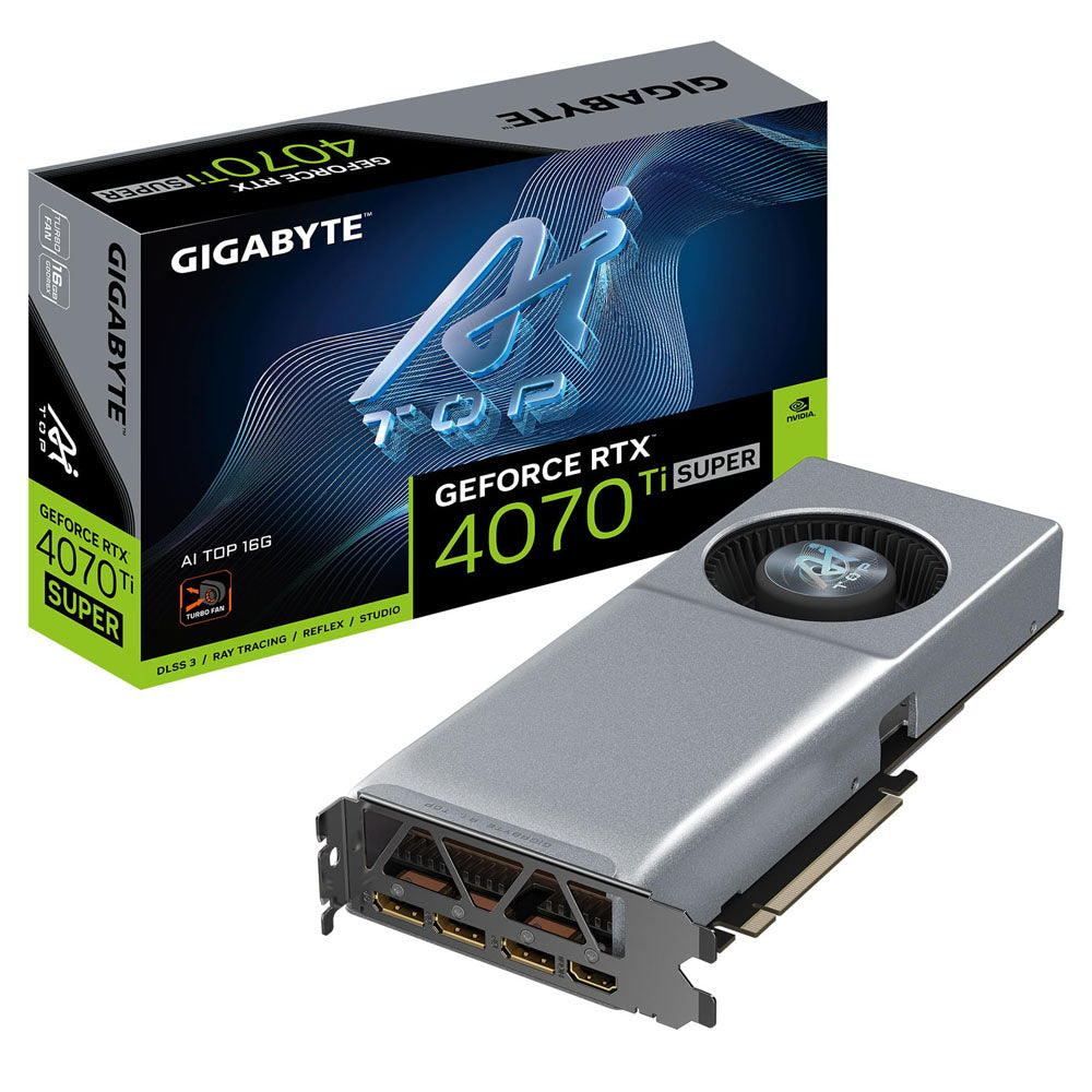 TARJETA DE VIDEO GIGABYTE GEFORCE RTX 4070 Ti SUPER 16GB GDDR6X 3xDP1.4 HDMI2.1 GV-N407TSAI TOP-16GD