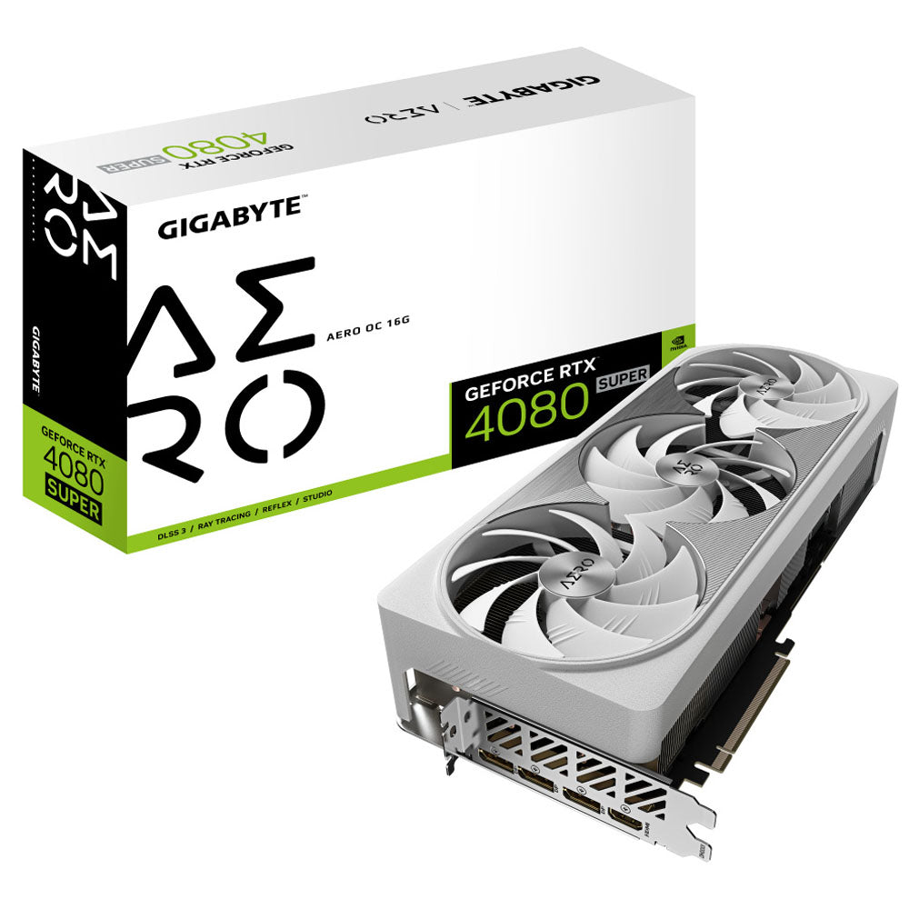 TARJETA DE VIDEO GIGABYTE GEFORCE RTX 4080 SUPER AERO OC WHITE 16GB GDDR6X PCIE4.0 HDMI 3xDP GV-N408SAERO OC-16GD