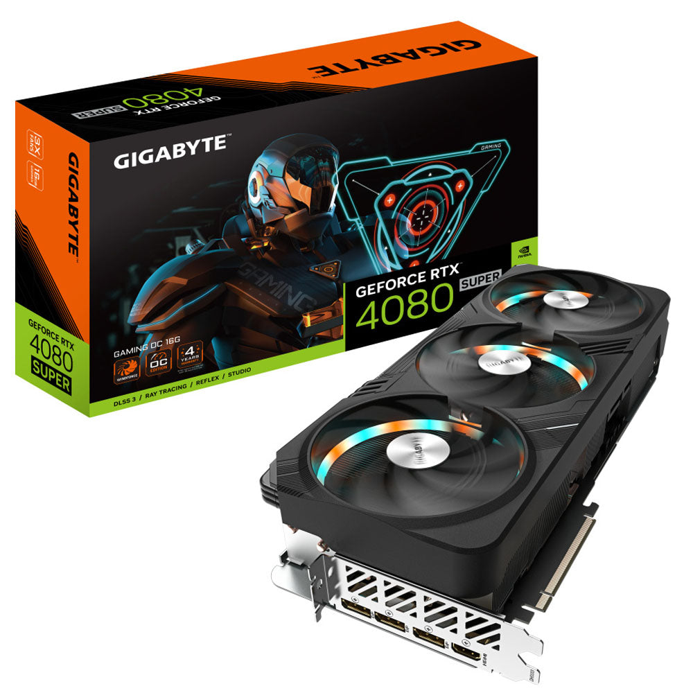 TARJETA DE VIDEO GIGABYTE GEFORCE RTX 4080 SUPER GAMING OC 16GB GDDR6 PCIE4.0 HDMI 3xDP GV-N408SGAMING OC-16GD