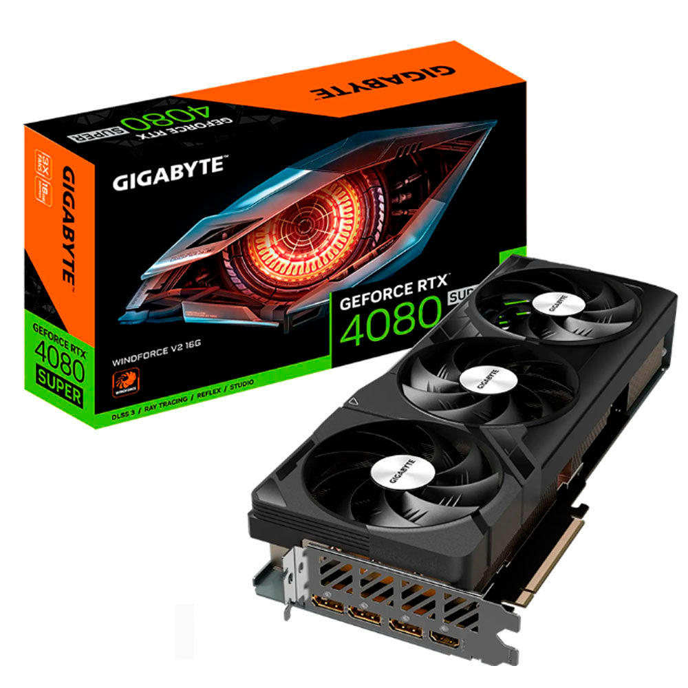 TARJETA DE VIDEO GIGABYTE GEFORCE RTX 4080 SUPER WINDFORCE V2 16GB GDDR6X HDMI 3xDP GV-N408SWF3V2-16GD