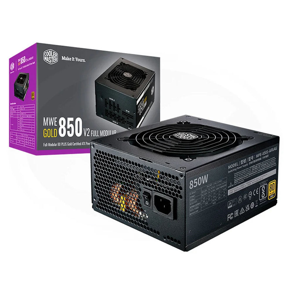 FUENTE DE PODER COOLER MASTER (MPE-8501-AFAAG-3U2) MWE GOLD V2 FM 850W,PCIE5,80 GOLD,PFC ACT,AXT3.0