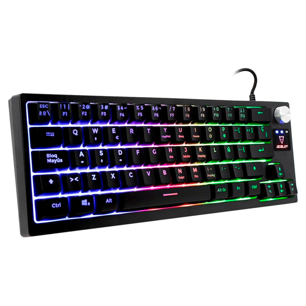 TECLADO OCELOT MEMBRANA ESTILO 60% C/RUEDA DE CONTROL VOLUMEN OK-M60