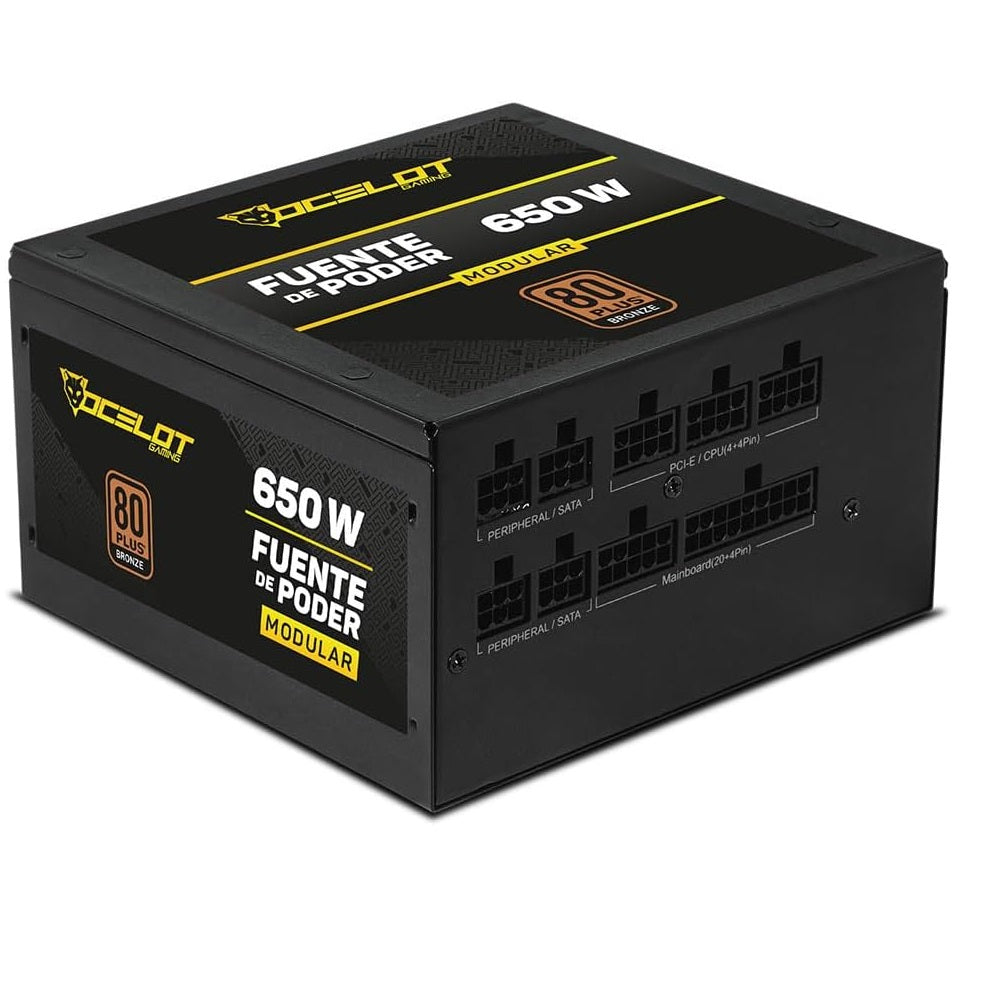 FUENTE DE PODER OCELOT GAMING - TIPO ATX 650W MODULAR CERTIFICACION 80 BRONCE