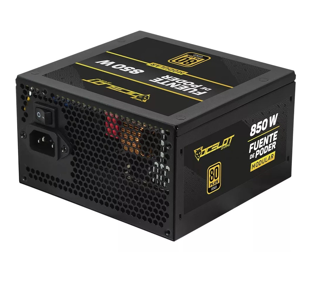 FUENTE DE PODER OCELOT GAMING 850W MODULAR 80+GOLD ATX OPS850