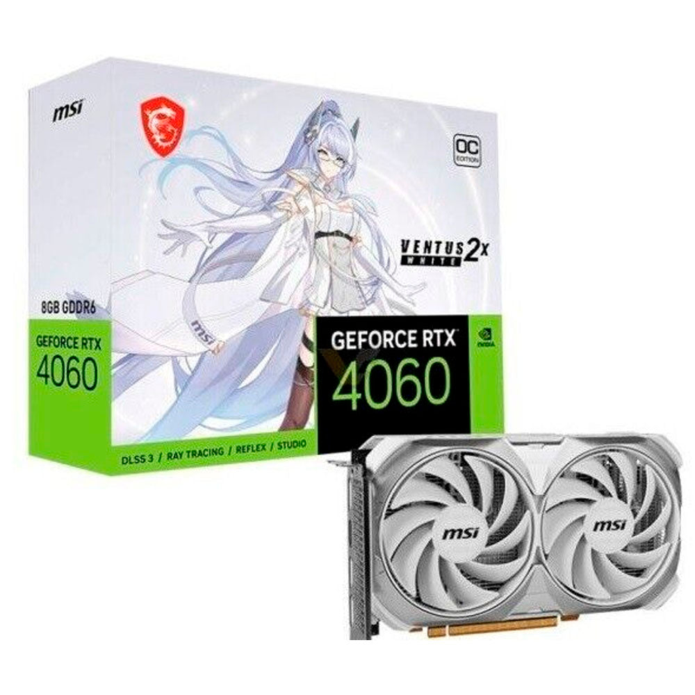 TARJETA DE VIDEO MSI GEFORCE RTX 4060 VENTUS 2X WHITE 8GB OC GDDR6