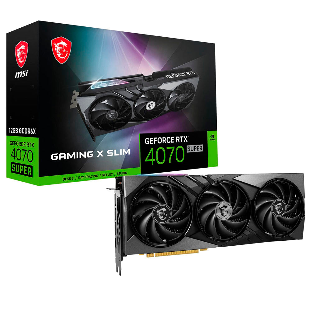 TARJETA DE VIDEO MSI GEFORCE RTX 4070 SUPER 12G GAMING XSLIM 12GB GDDR6X 2640MHZ HDMI 3*DP