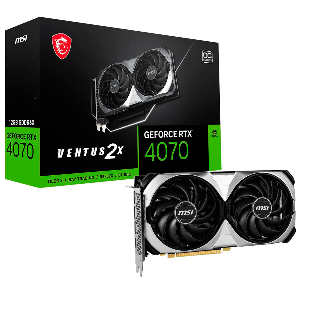 TARJETA DE VIDEO MSI GEFORCE RTX 4070 VENTUS 2X 12G OC 12GB GDDR6X 2520MHZ HDMI 3xDP