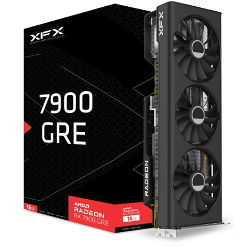 TARJETA DE VIDEO XFX (RX-79GMERCBR) RX 7900 GRE, 16 GB GDDR6, 1705 MHZ, 3*DP, HDMI