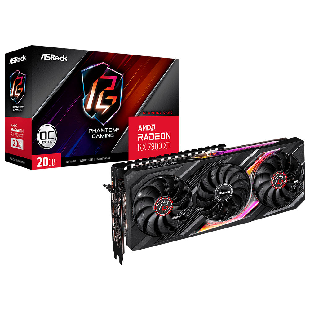 TARJETA DE VIDEO ASROCK AMD RADEON RX7900 XT PHANTOM GAMING 20GB GDDR6X 320BITS PCIE4.0