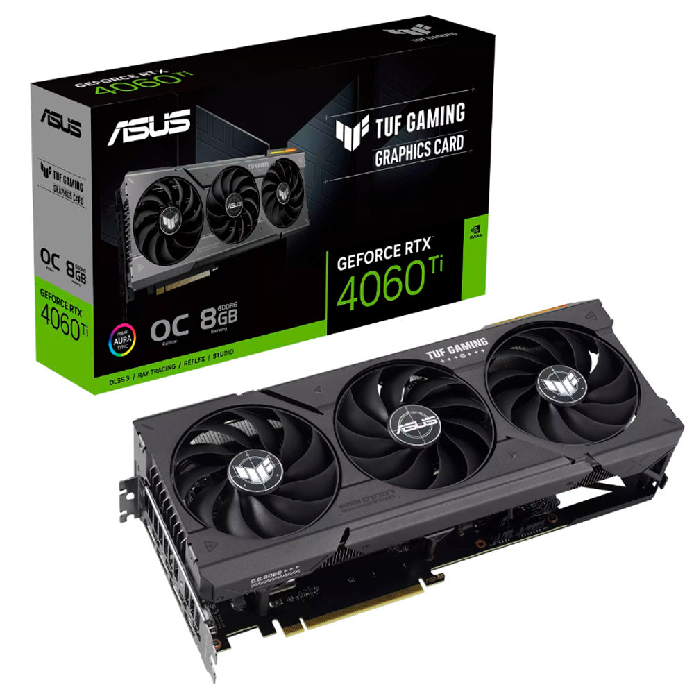 TARJETA DE VIDEO ASUS TUF-RTX4060TI-O8G-GAMING 128BIT PCIE4.0 HDMI2.1A 3xDP1.4A TRIPLE VENT