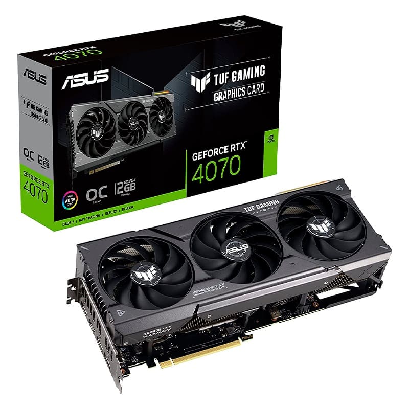 TARJETA DE VIDEO ASUS TUF GAMNG GEFORCE RTX 4070 12GB GDDR6X OC EDITION 192BITS PCIE4.0 TUF-RTX4070-O12G-GAMING