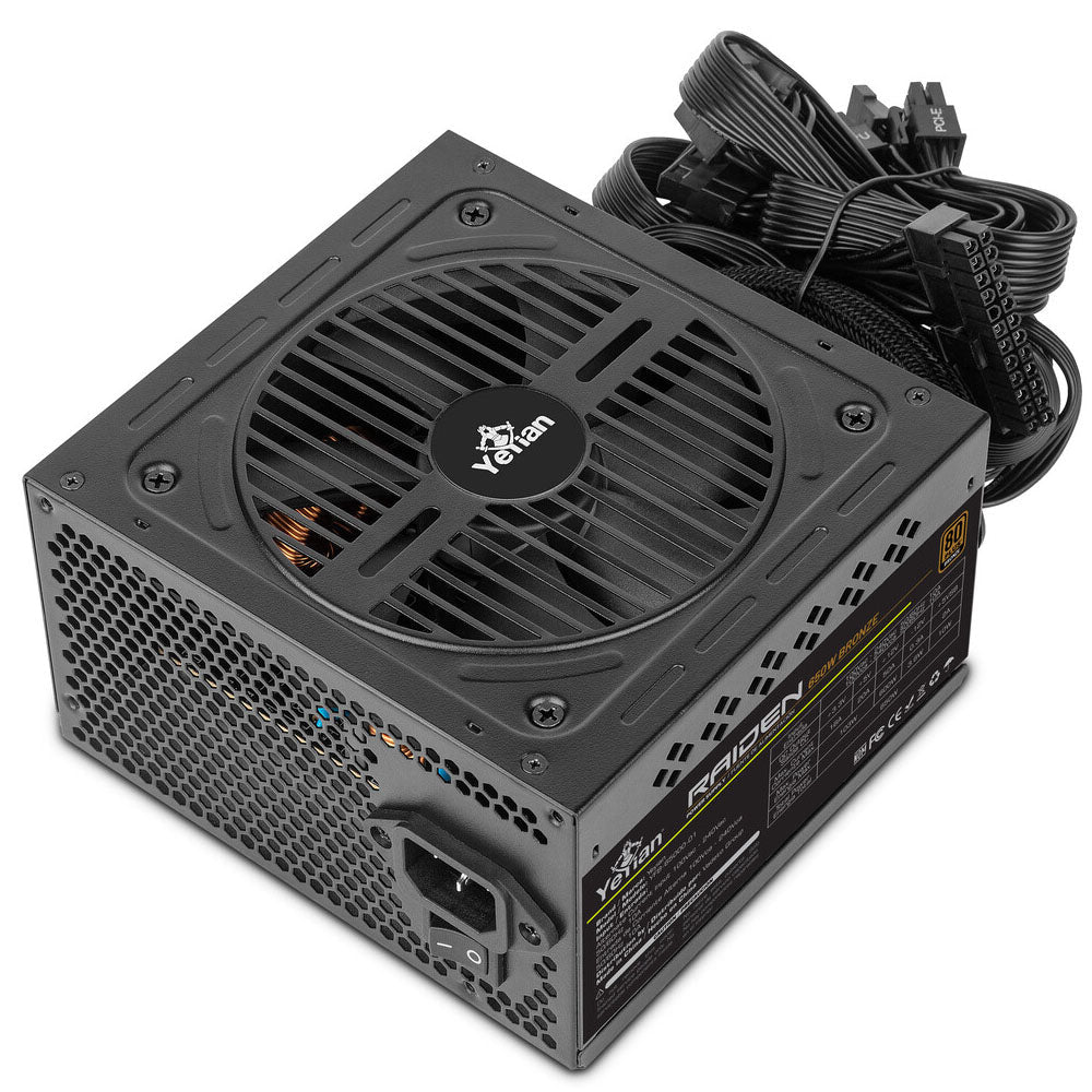 FUENTE DE PODER YEYIAN (YFB-65000-01) 650W,CABLESESTANDAR, 80 PLUS BRONCE, NEGRO