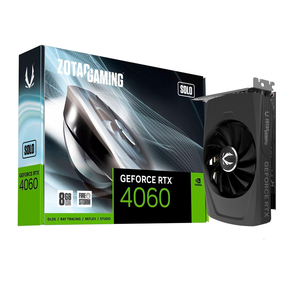 TARJETA DE VIDEO ZOTAC GEFORCE RTX 4060 8GB SOLO GDDR6X 128 BIT 3xDP*3 HDMI UN VENT