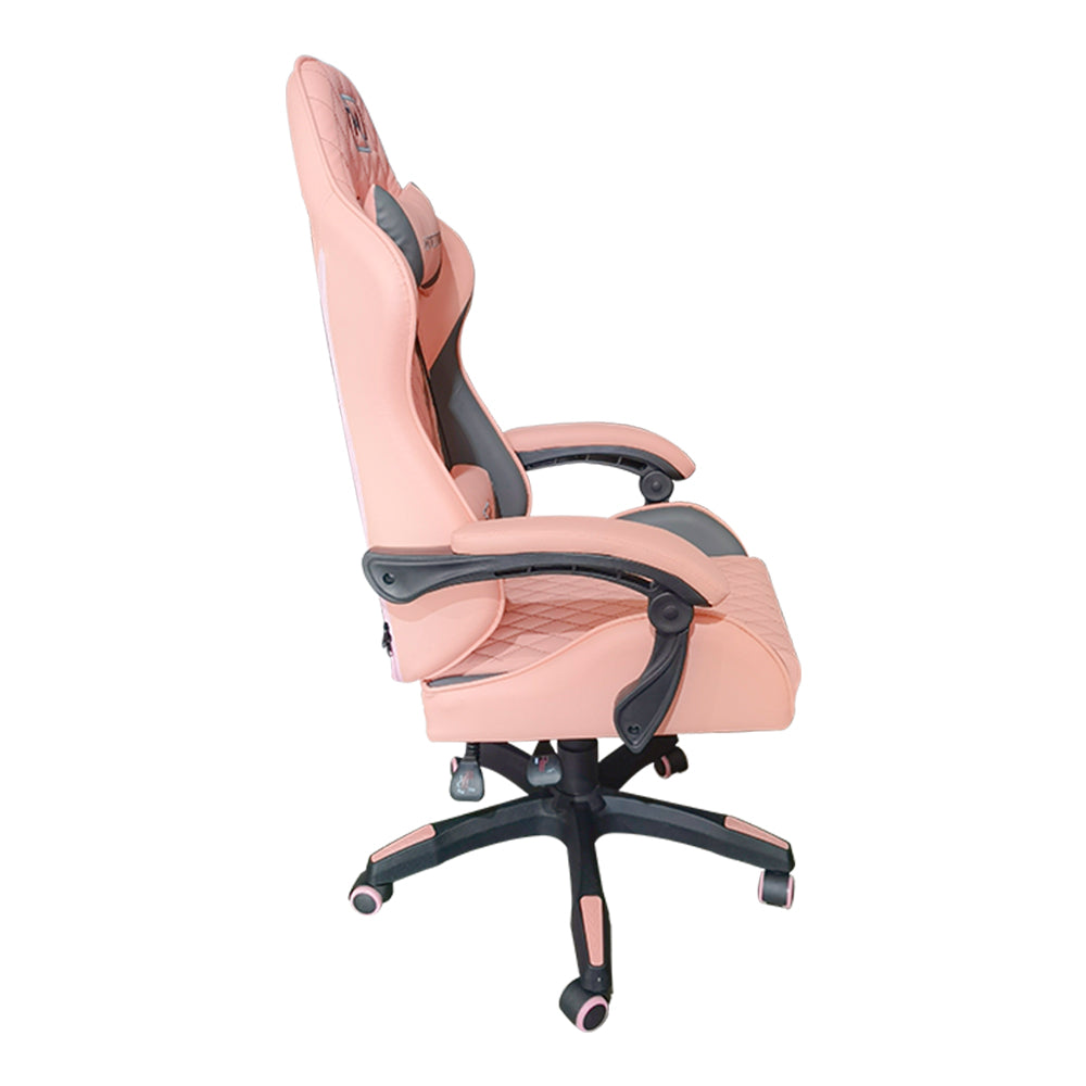 SILLA NECNON (NBSG0130C4) NGS-01,PISTON CLASE 4,FOAM,RUEDA 5",COJIN LUMBAR Y CABEZA,ROSA/GRIS