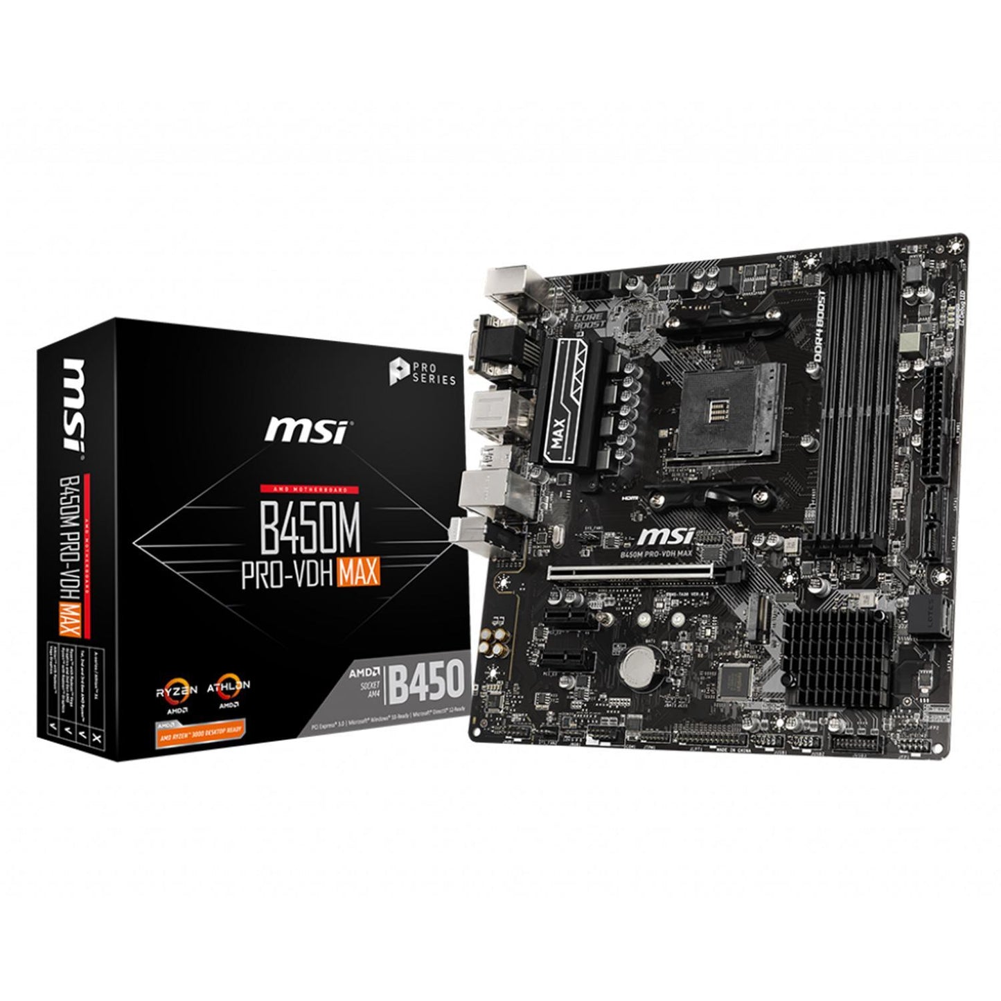 TARJETA MADRE MSI B450M PRO-VDH MAX AM4 MICRO ATX