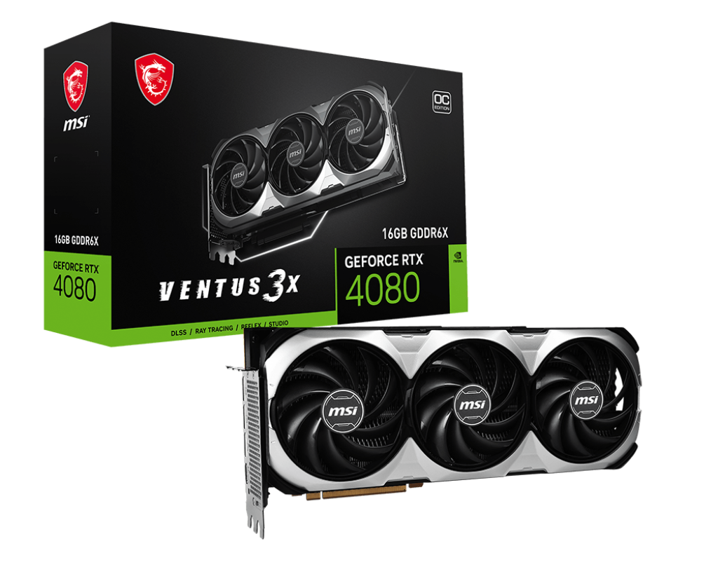 TARJETA DE VIDEO MSI GEFORCE RTX 4080 VENTUS 3X OC16GB GDDR6X