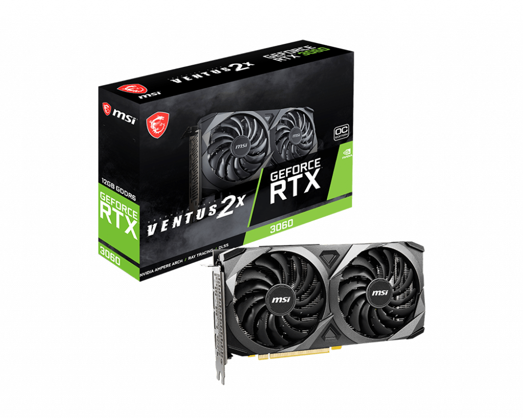 TARJETA DE VIDEO MSI GEFORCE RTX 3060 VENTUS 2X OC 12GB GDDR6 192BITS