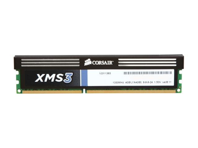 MEMORIA RAM CORSAIR 4GB DDR3 1333MHZ XTREME PERFORMANCE XMS NEGRO CMX4GX3M1A1333C9