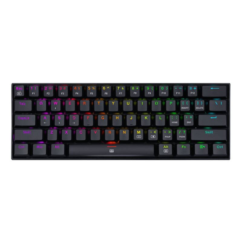TECLADO MECANICO REDRAGON DRAGONBORN BLANCO SWITCH AZUL RGB 60% K630W-RGB