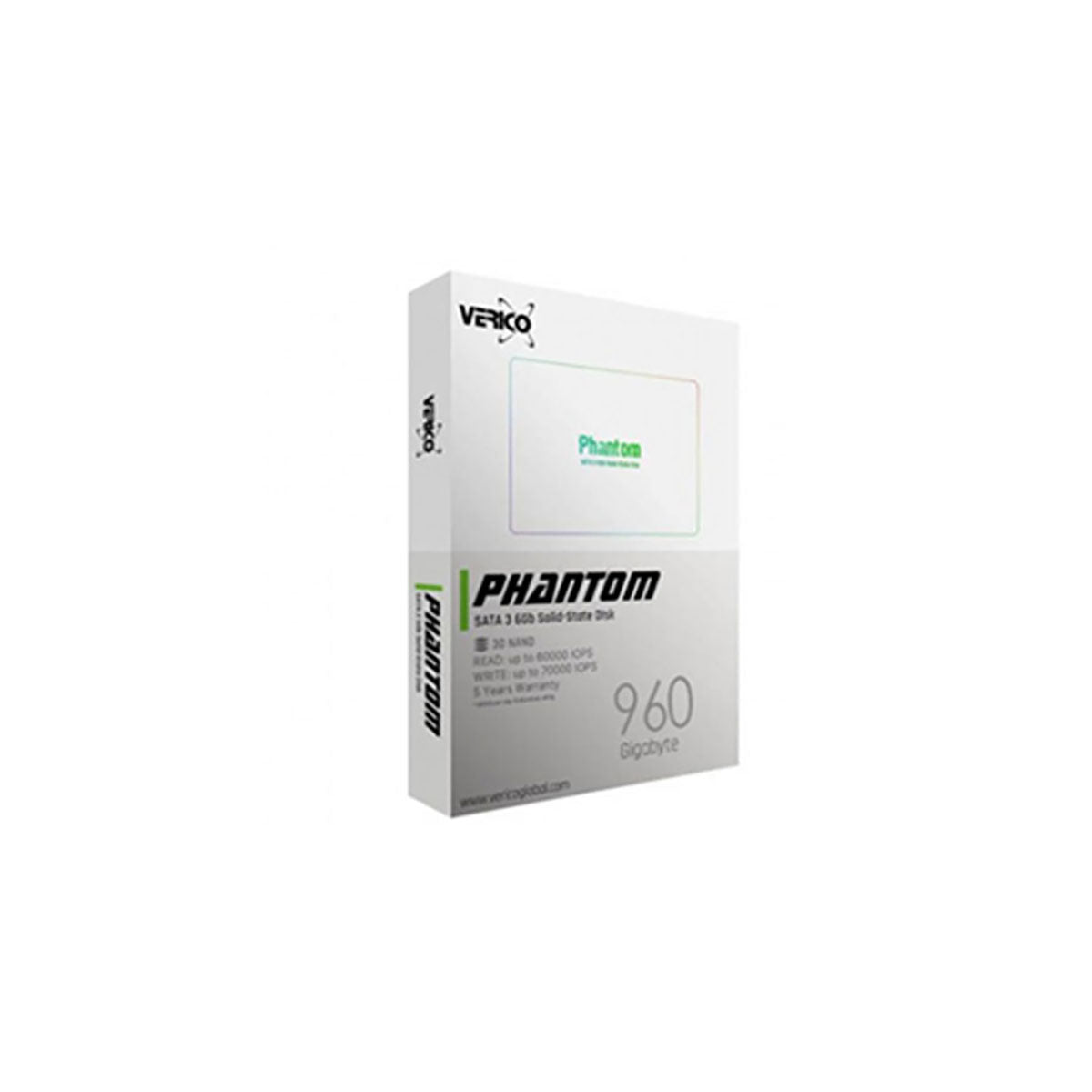 UNIDAD SSD VERICO 960GB (1SSOP-SSBKN3-NN) PHANTOM2.5", SATA3, 7MM, 3D NAND
