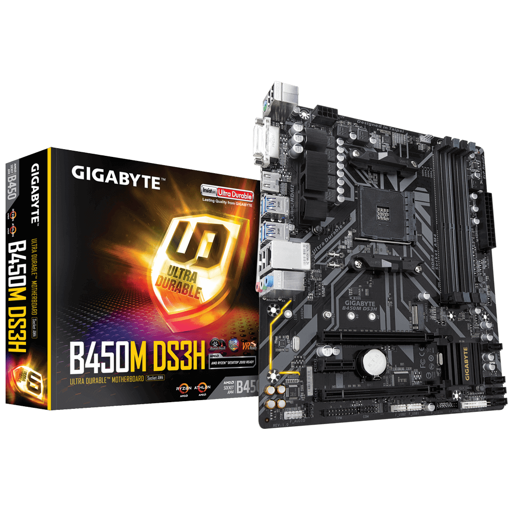 TARJETA MADRE GIGABYTE B450M DS3H AM4 4xDDR4 MATX