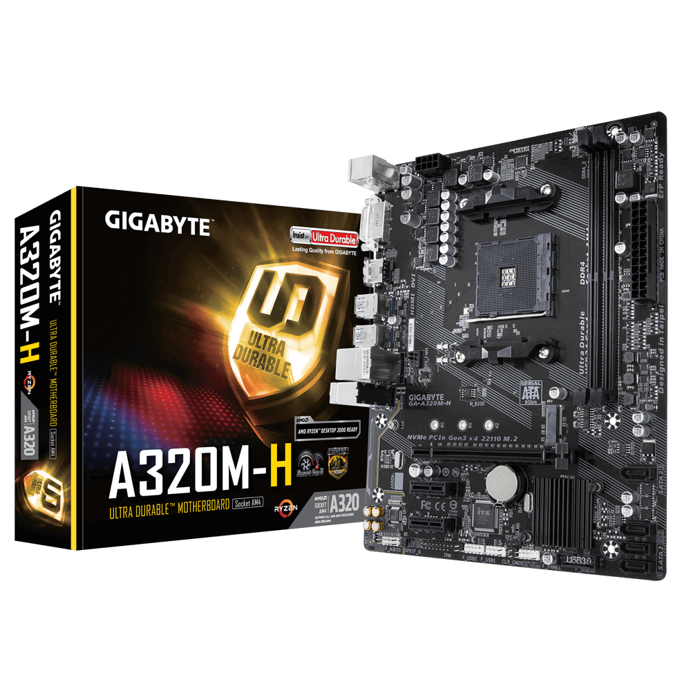 TARJETA MADRE GIGABYTE A320M-H AM4 2xDDR4 MATX