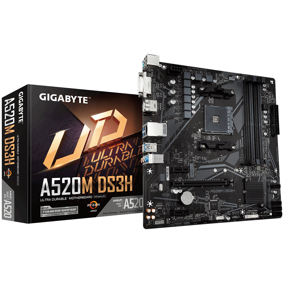 TARJETA MADRE GIGABYTE A520M DS3H AM4 MATX