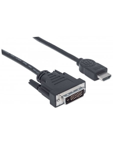 CABLE CONVERTIDOR MANHATTAN HDMI A DVI-D 1.8M 1080P M-M MONITOR 372503