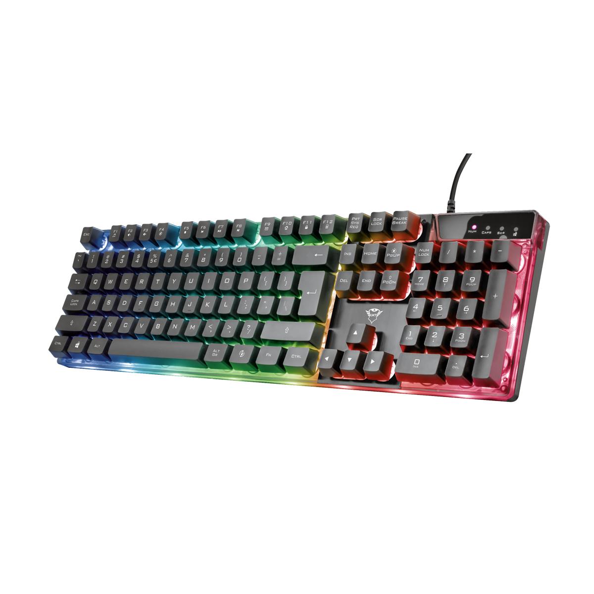 TECLADO TRUST GXT 23823 835 AZOR ILLUMINATED ESPANOL