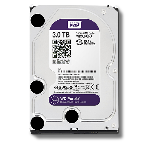 DISCO DURO INTERNO WESTERN DIGITAL PURPLE SURVEILLANCE 3TB SATA 3.5P WD30PURZ