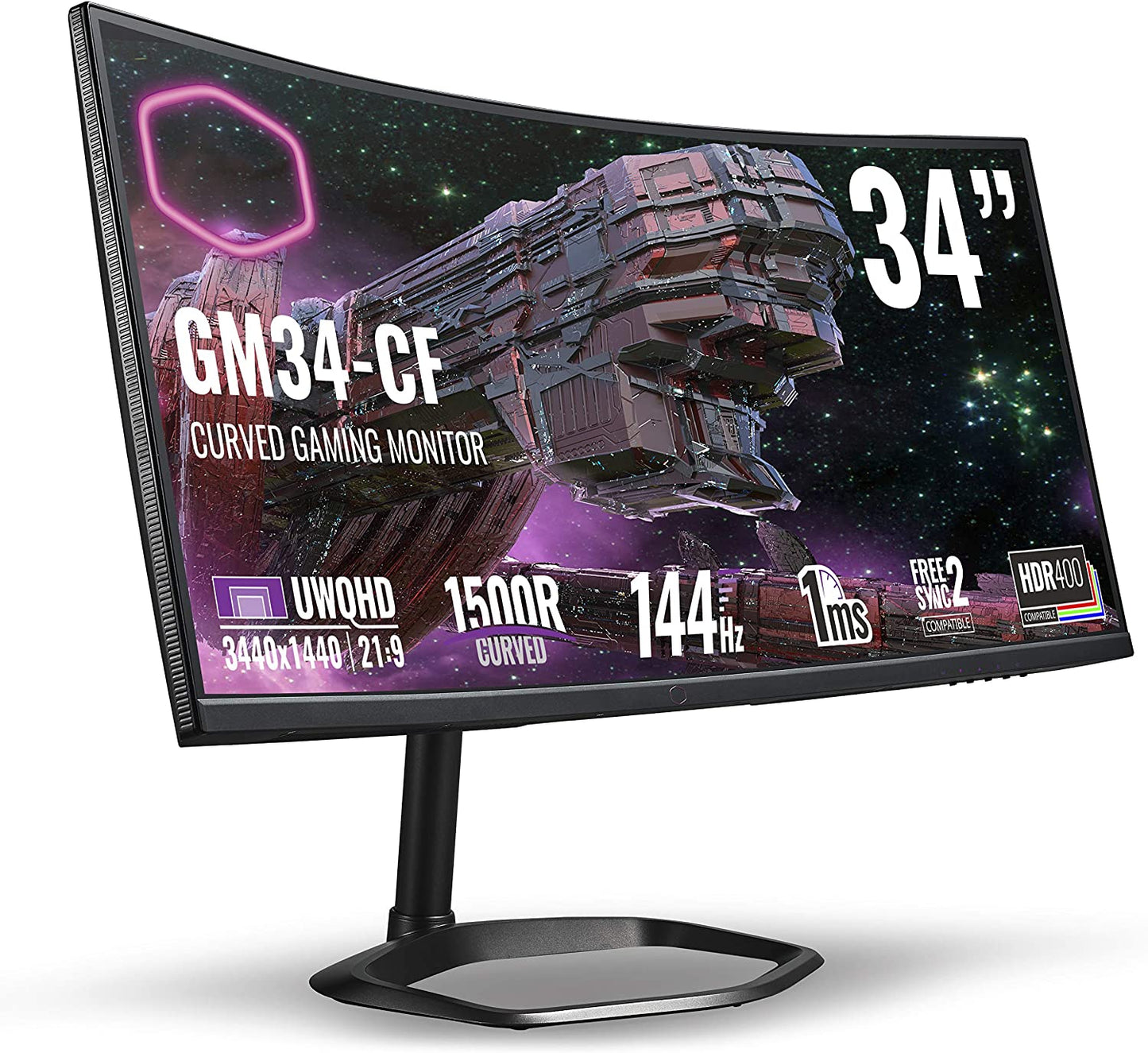 MONITOR CURVO COOLER MASTER GAMING 34" WQHDN 3440X1440 21:9 144HZ 1MS HDR 400R CMI-GM34-CW2-US