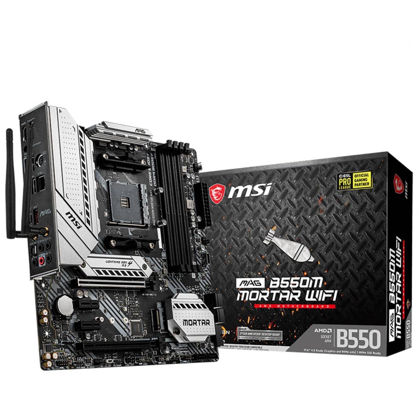 TARJETA MADRE MSI MAG B550M MORTAR WIFI AM4 CROSSFIRE MATX
